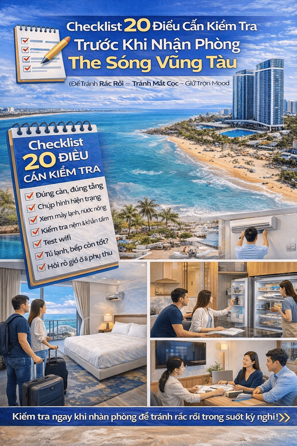20 Điều Cần Kiểm Tra Trước Khi Nhận Phòng The Sóng Vũng Tàu