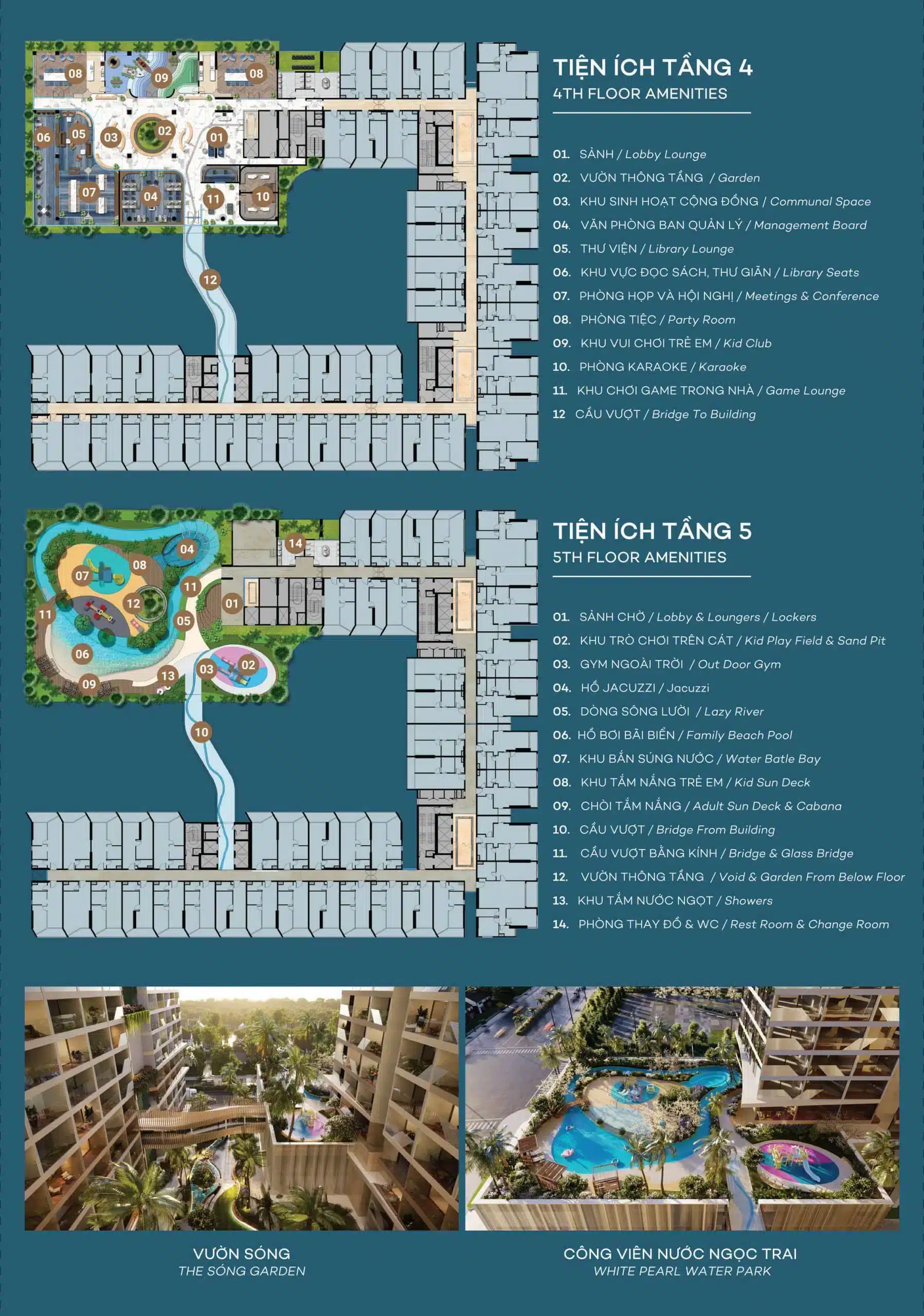 Mặt Bằng Cụm Tầng Tiện Ích (Tầng 4 – 5)