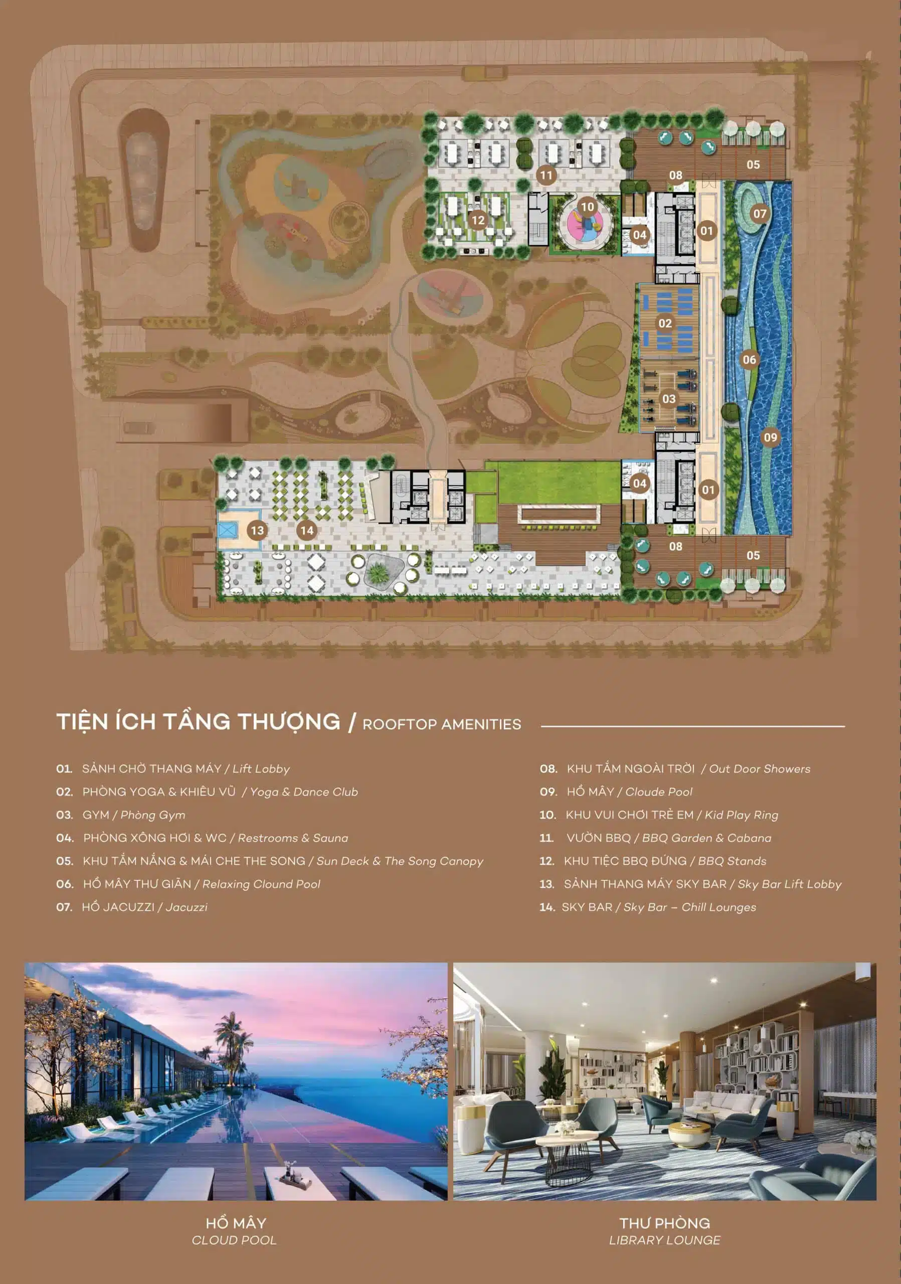 Mặt Bằng Tầng Thượng – Sky Tiện Ích